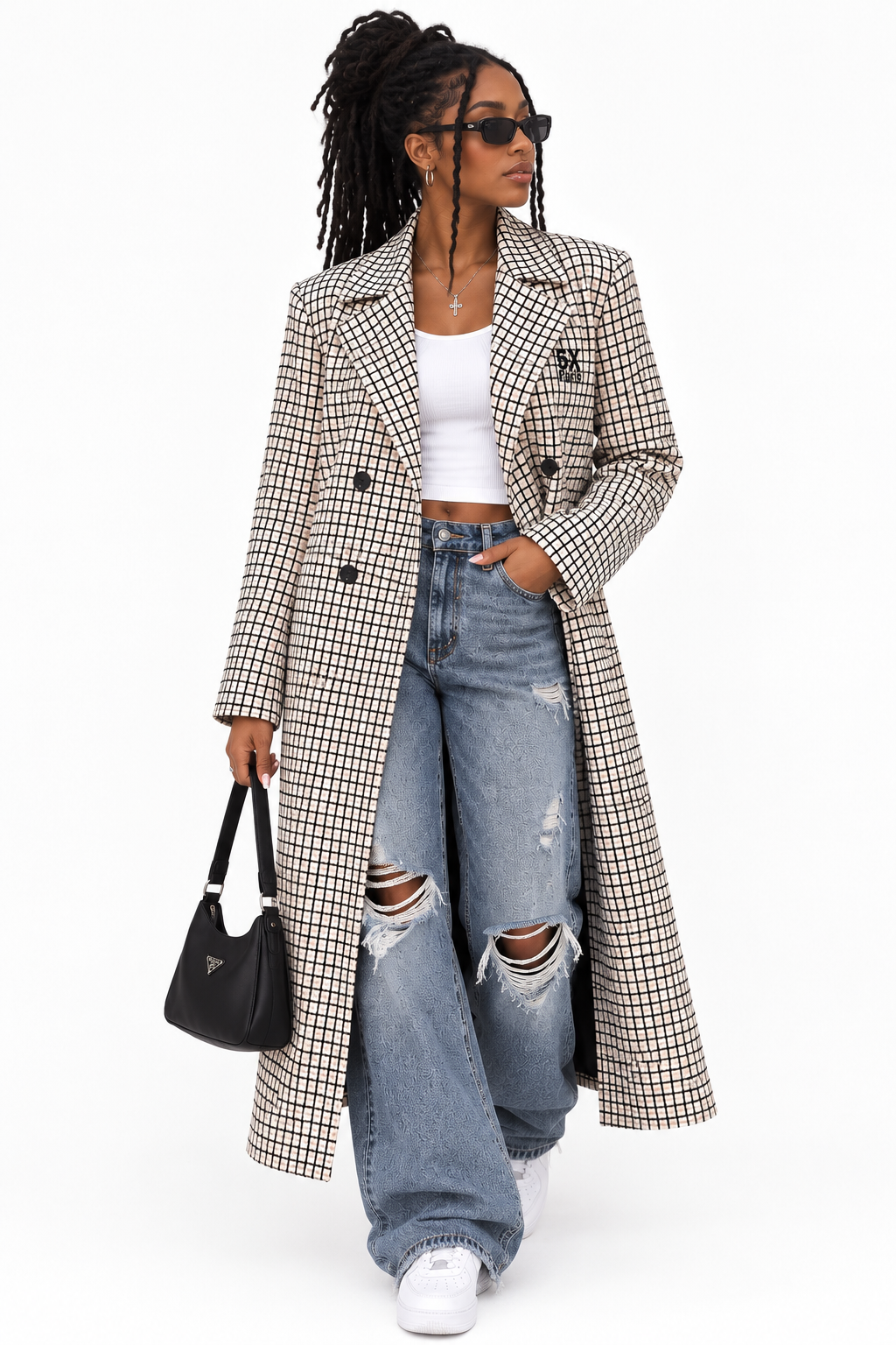 5x Paris Chic Checkred Longline Blazer