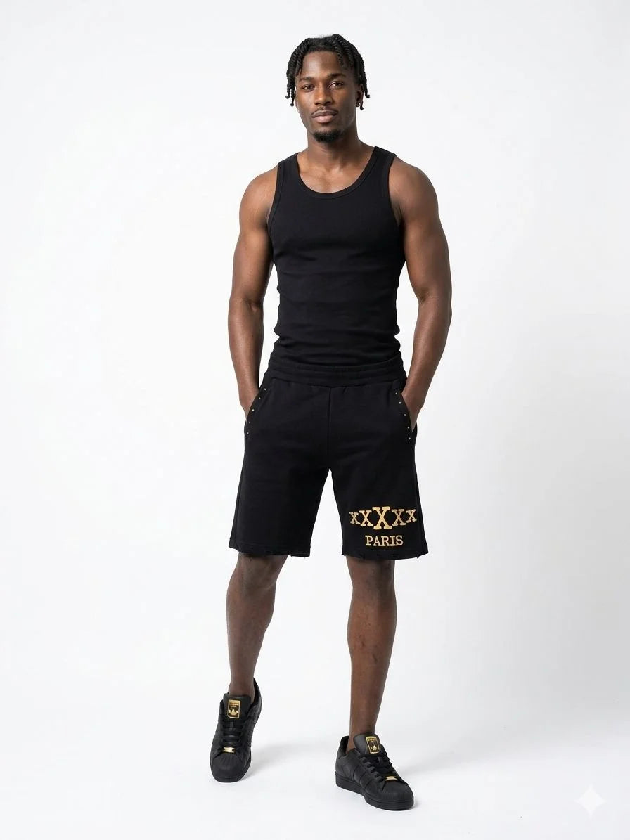 5X Paris xxXxx Unisex Heavy Sweat Shorts – Black
