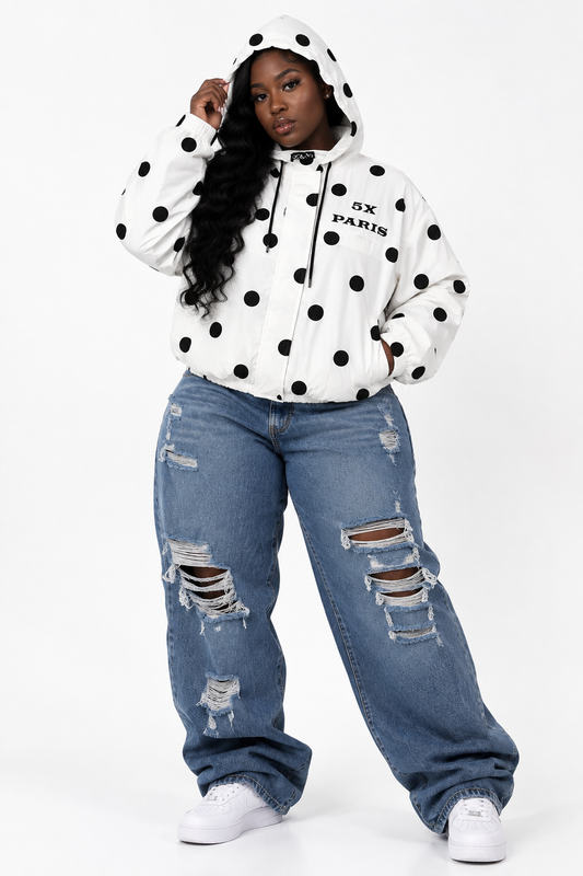 5X Paris Polka Dot Windbreaker
