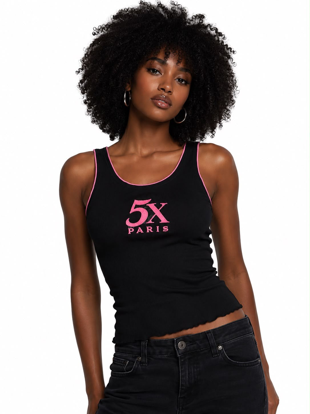 5X Paris Barbie Black Graphic Tank Top