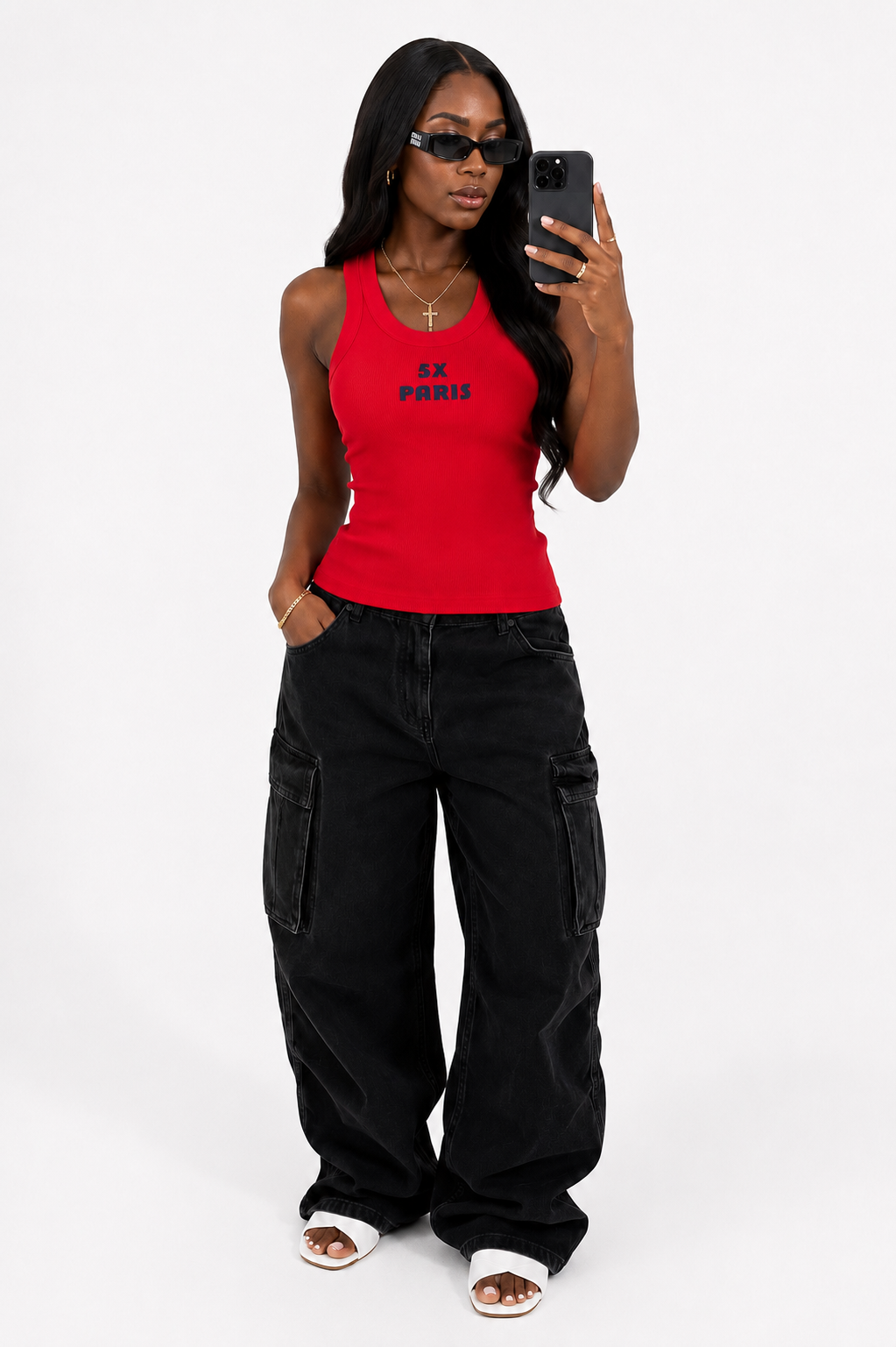5X Paris Ribbed Tank Top