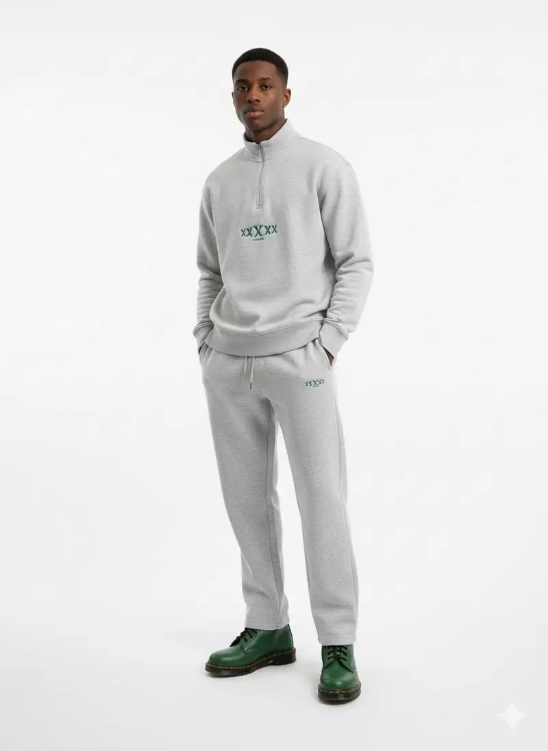5X Paris XxXxx Unisex Half Zip Sweater Set – Gray