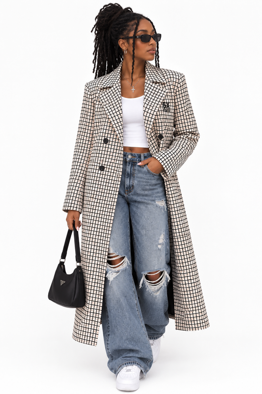 5x Paris Chic Checkred Longline Blazer