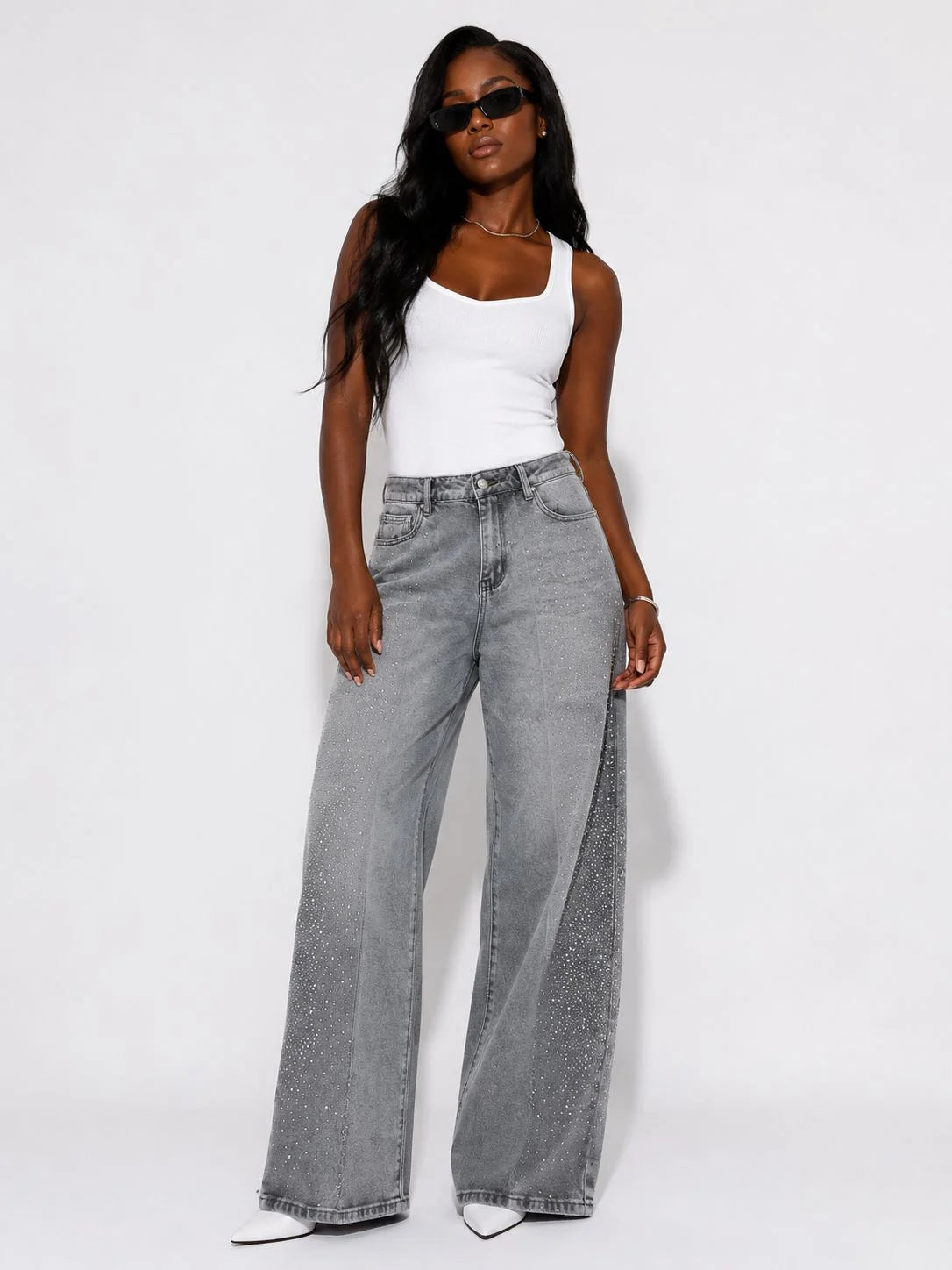 5X Paris Unisex Gray Denim Jeans