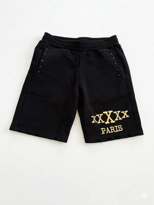 5X Paris xxXxx Unisex Heavy Sweat Shorts – Black