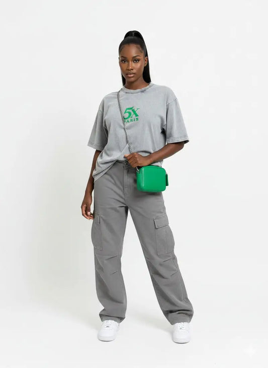 5X Paris Unisex Heavy Luxury Oversized Tee – Gray