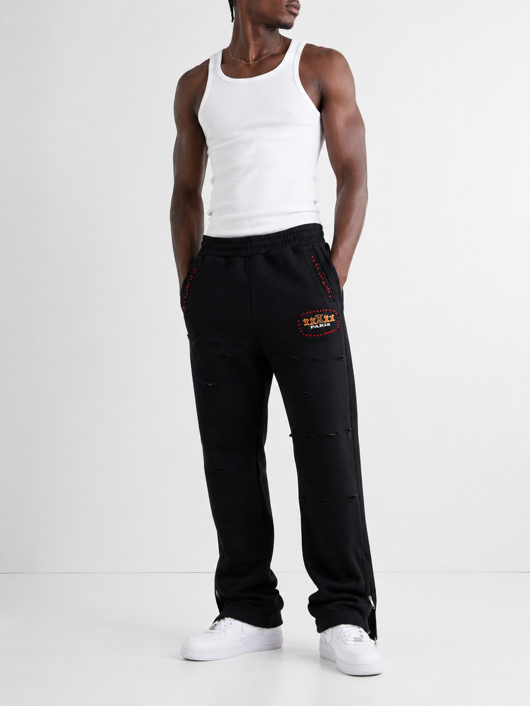 xxXxx HEAVY ZIPPED SWEATPANTS