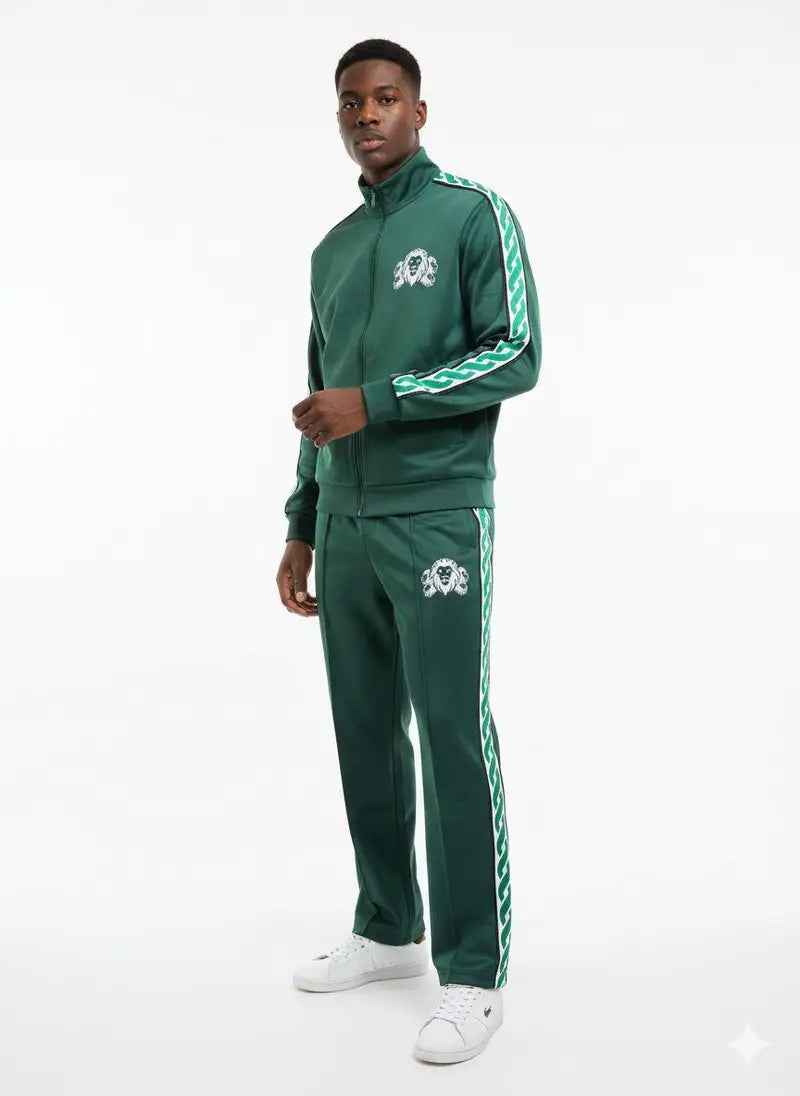 5X Paris 5 Lion Unisex Tracksuit – Green & Gray
