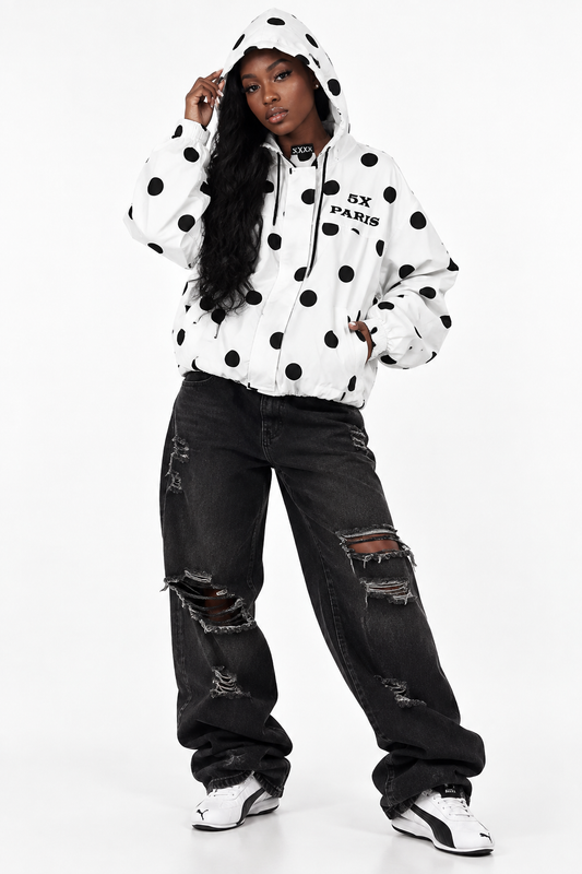 5X Paris Polka Dot Windbreaker