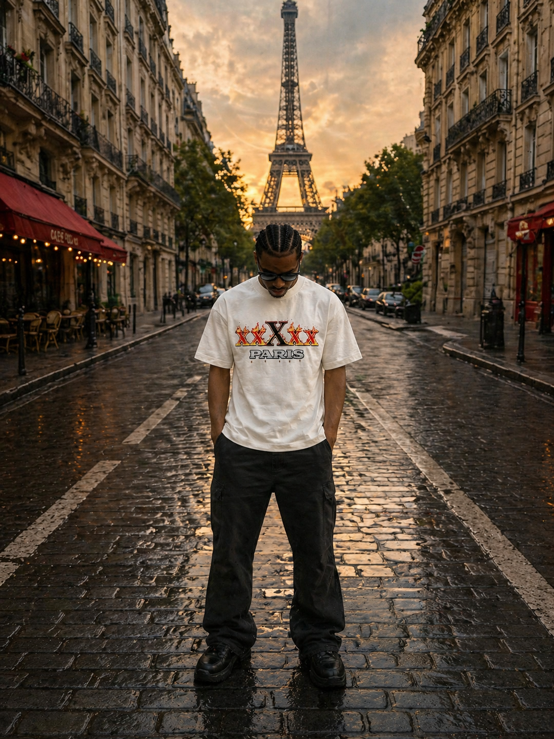 5X Paris xxXxx Unisex Luxury Loose Tee – Ecru