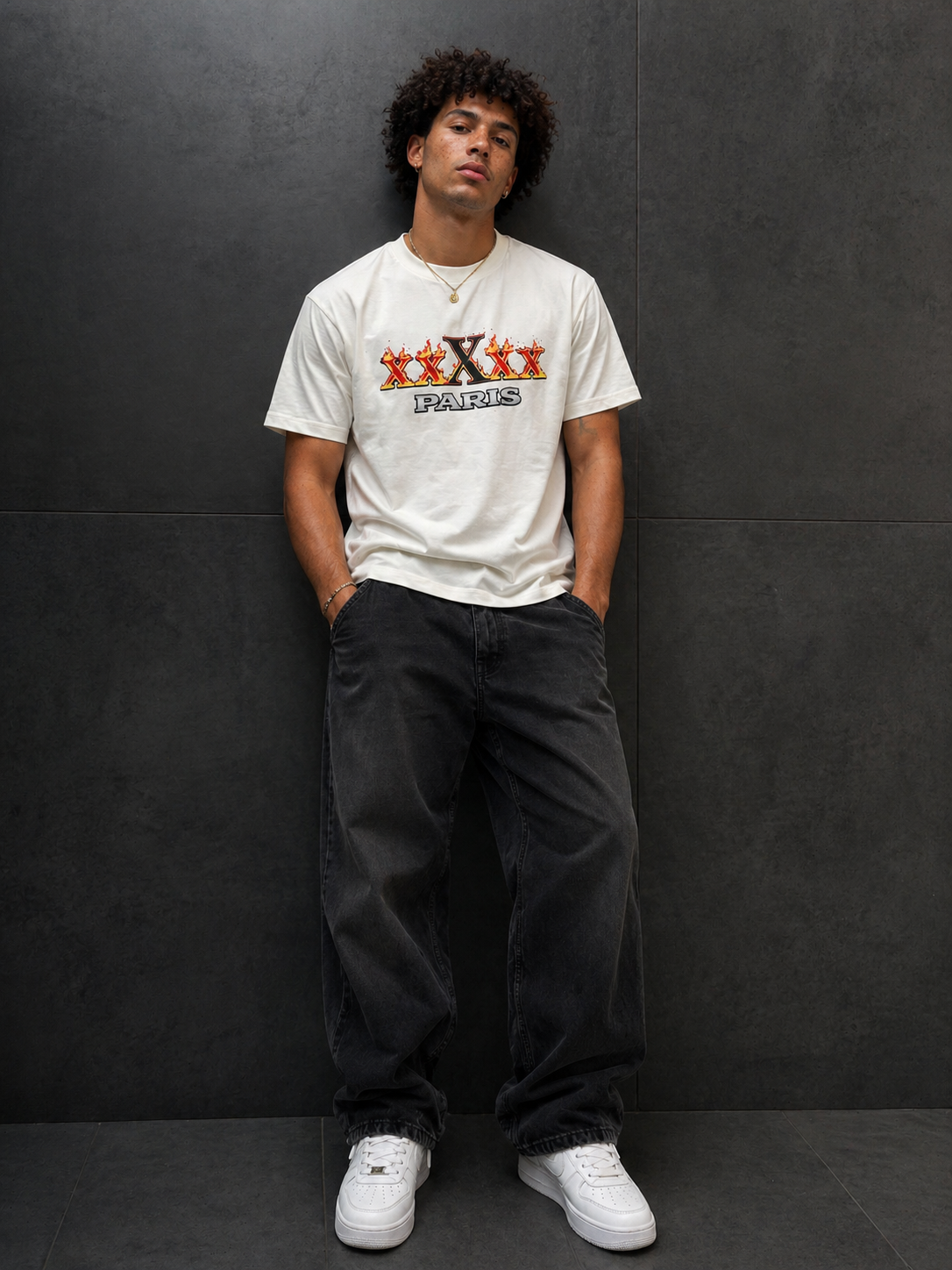 5X Paris xxXxx Unisex Luxury Loose Tee – Ecru