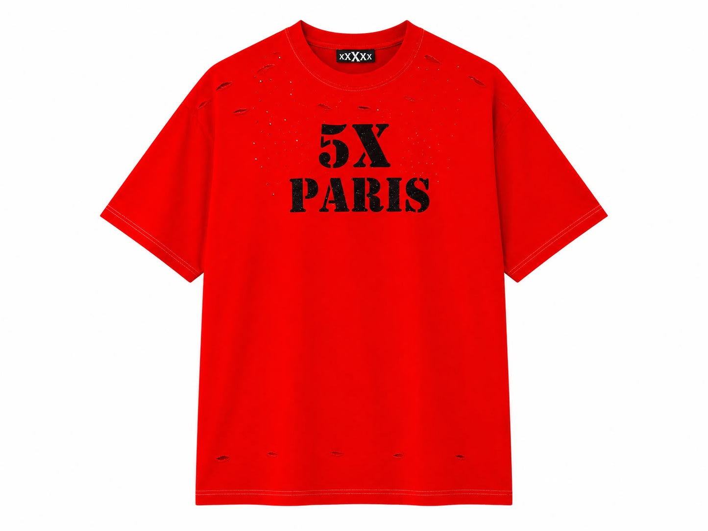 5X Paris Distressed Tee