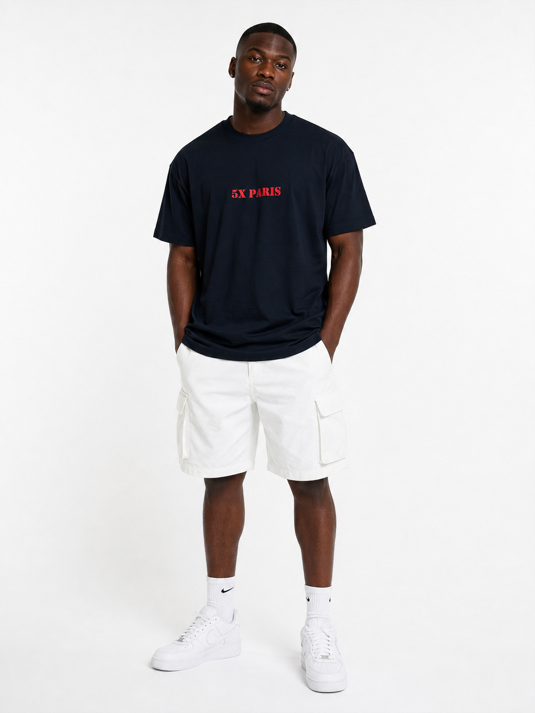 Navy 5x Paris Tee