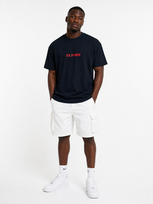 Navy 5x Paris Tee