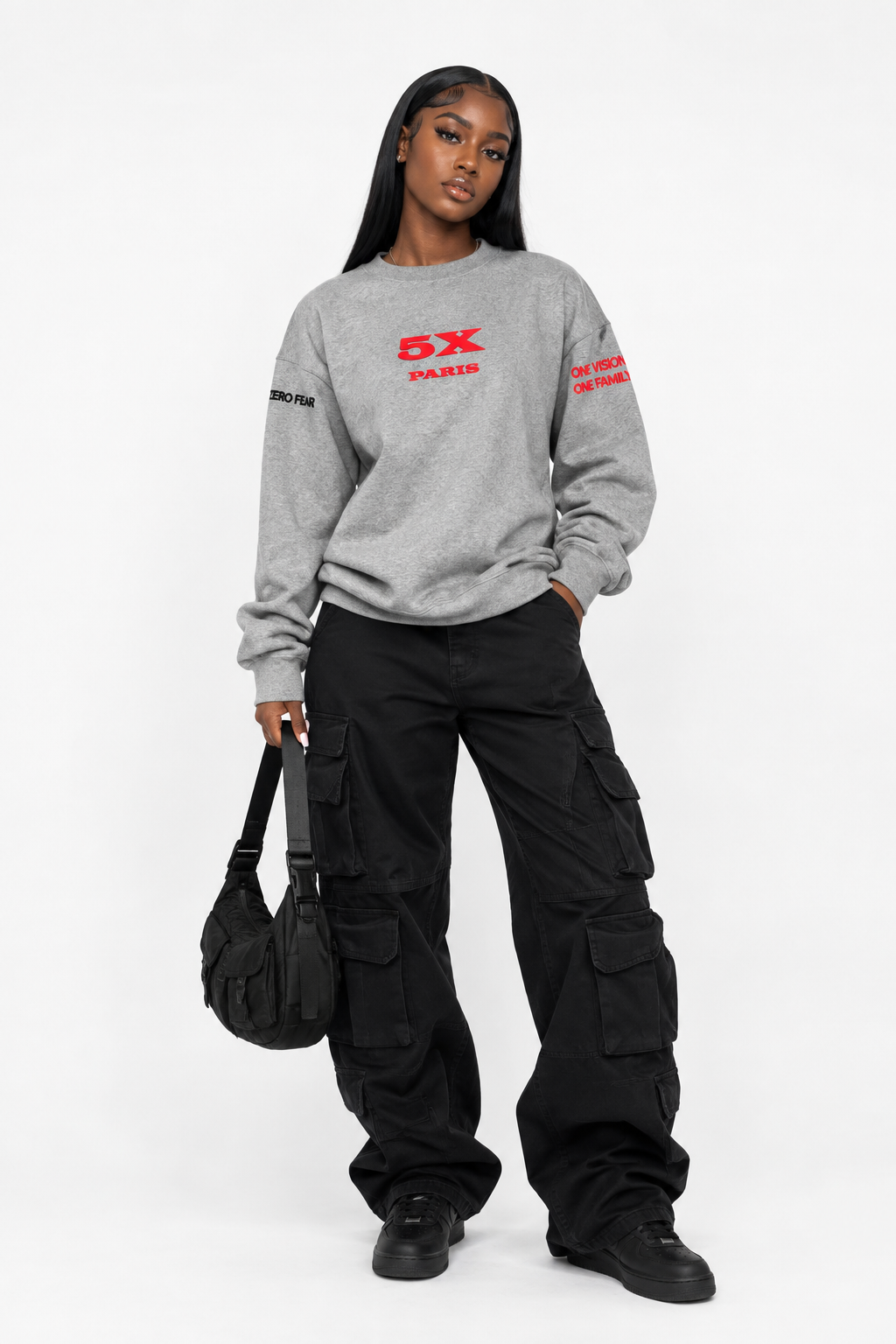 5X Paris ULTRA HEAVYWEIGHT CREWNECK GREY MELANGED