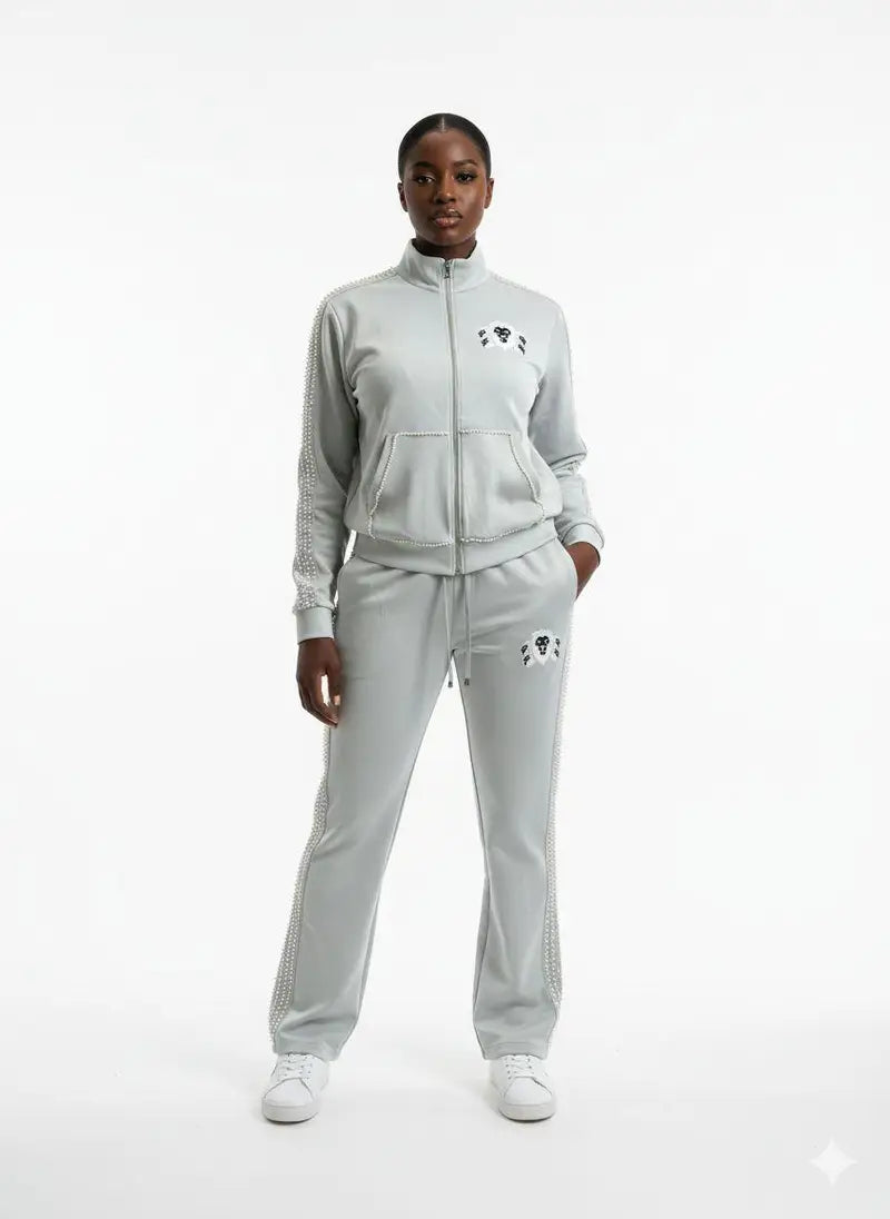 5X Paris 5 Lion Unisex Tracksuit – Green & Gray