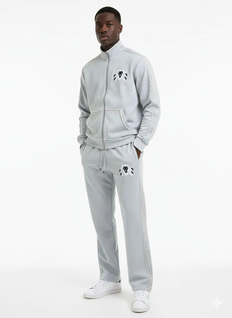 5X Paris 5 Lion Unisex Tracksuit – Green & Gray