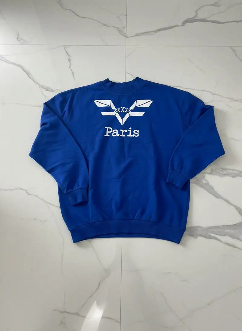 5X Paris Unisex Heavy Long Sleeve T-Shirt – Royal Blue