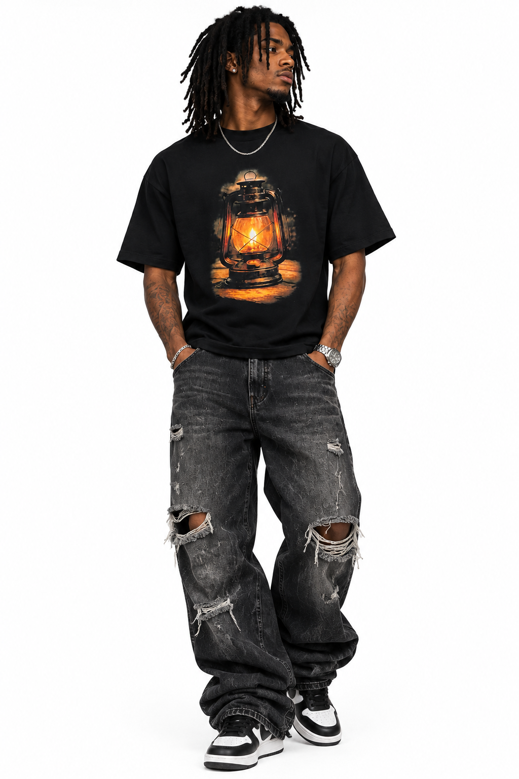5X Paris Hurricane Lantern Unisex Oversized Graphic Tee
