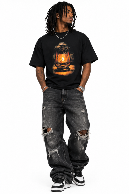 5X Paris Hurricane Lantern Unisex Oversized Graphic Tee